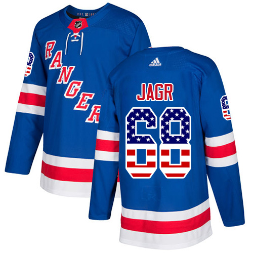 Adidas Rangers #68 Jaromir Jagr Royal Blue Home Authentic USA Flag Stitched NHL Jersey
